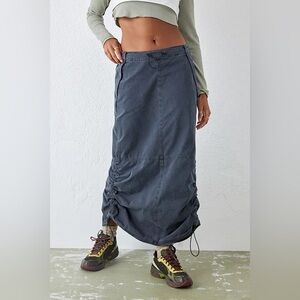 UO Maxi Poplin Utility Skirt
